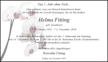 Traueranzeige von Helma Fitting 