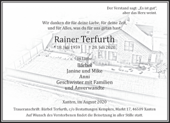 Traueranzeige von Rainer Terfurth 