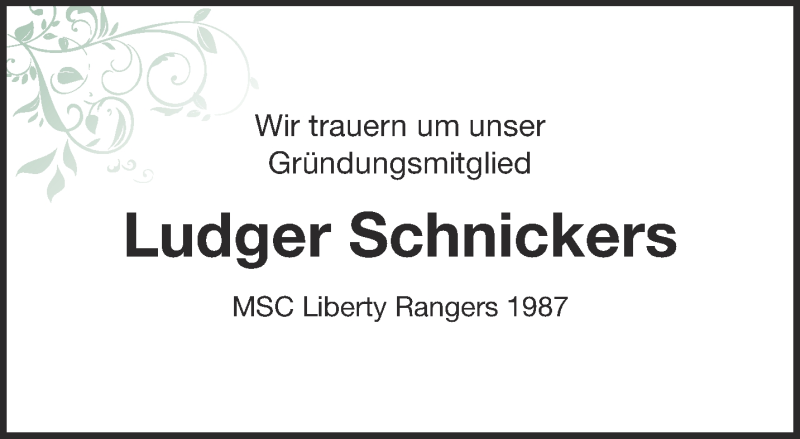  Traueranzeige für Ludger Schnickers vom 20.11.2021 aus 