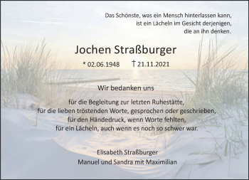 Traueranzeige von Jochen Straßburger 