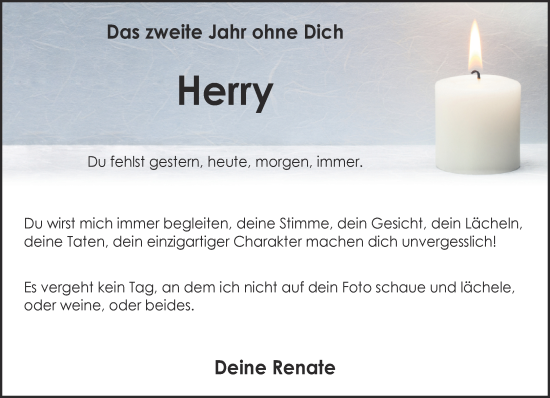 Traueranzeige von Herry  