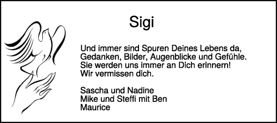 Traueranzeige von Sigi  von NNA