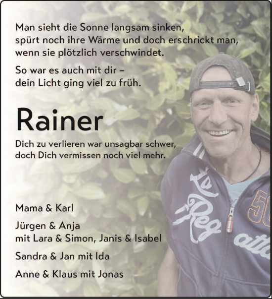 Traueranzeige von Rainer  von NNA