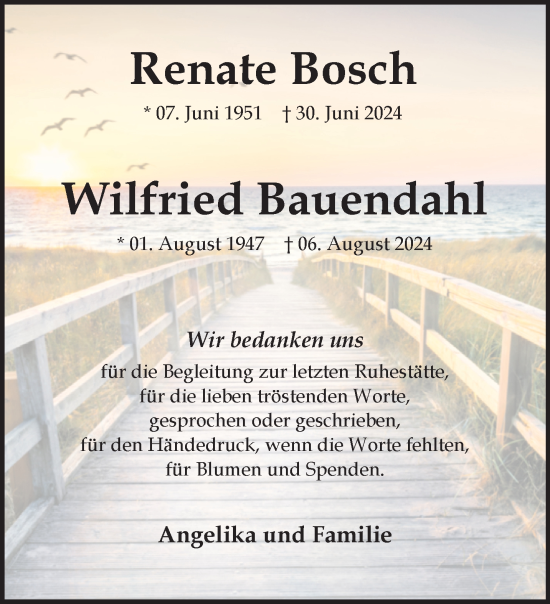 Traueranzeige von Renate und Wilfried  von NNA