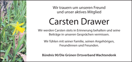 Traueranzeige von Carsten Drawer von NNA