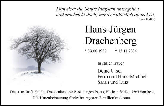 Traueranzeige von Hans-Jürgen Drachenberg von NNA