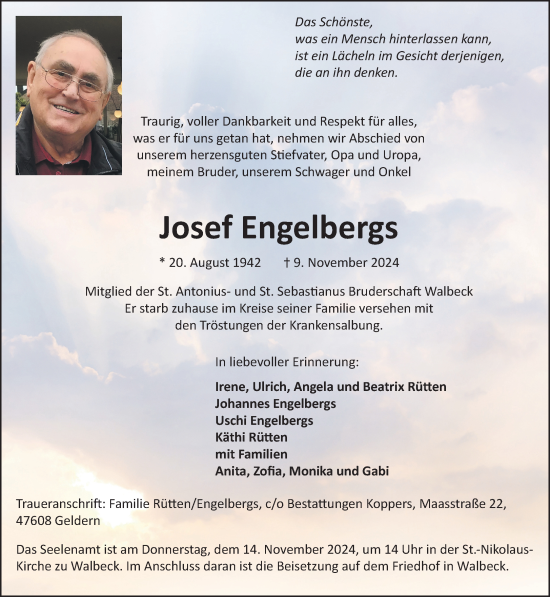 Traueranzeige von Josef Engelbergs von NNA