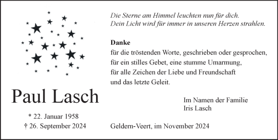 Traueranzeige von Paul Lasch von NNA