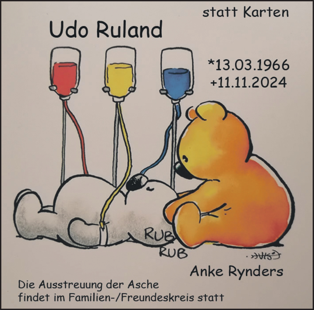  Traueranzeige für Udo Ruland vom 27.11.2024 aus NNA