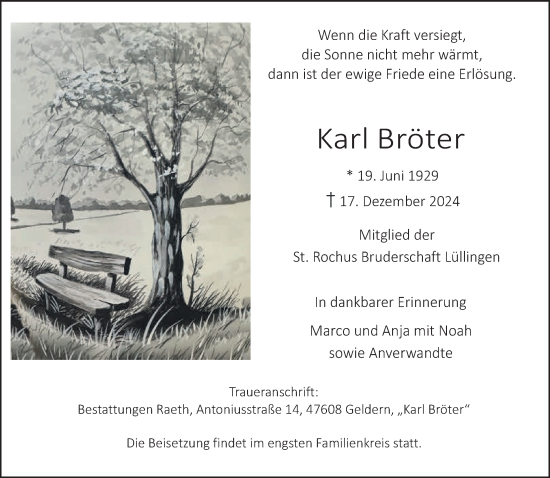 Traueranzeige von Karl Bröter von NNA