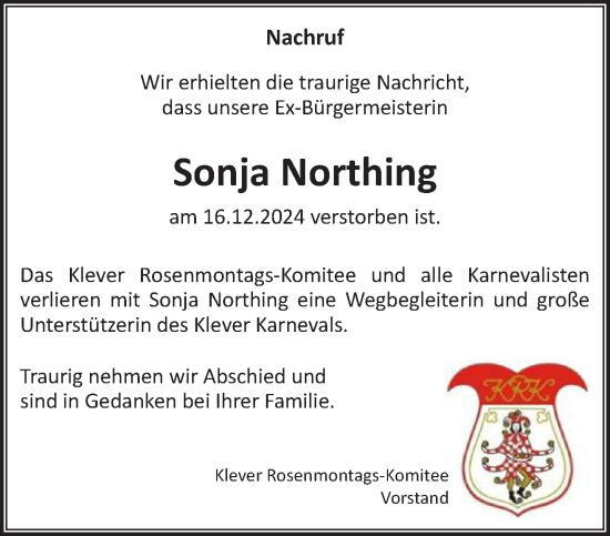 Traueranzeige von Sonja Northing von NNA