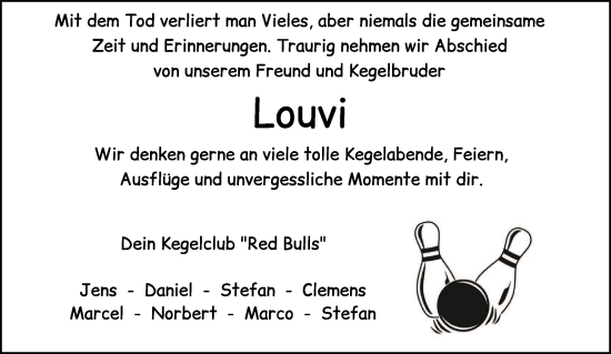 Traueranzeige von Louvi  von NNA