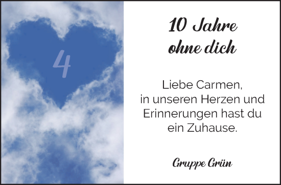 Traueranzeige von Carmen  von NNA