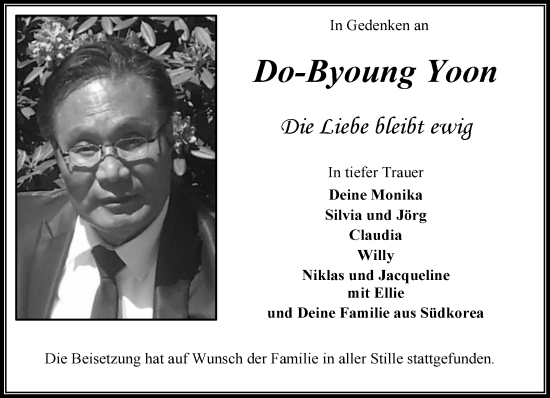 Traueranzeige von Do-Byoung Yoon von NNA