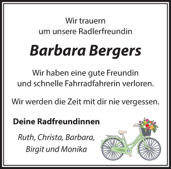 Traueranzeige von Barbara Bergers von NNA